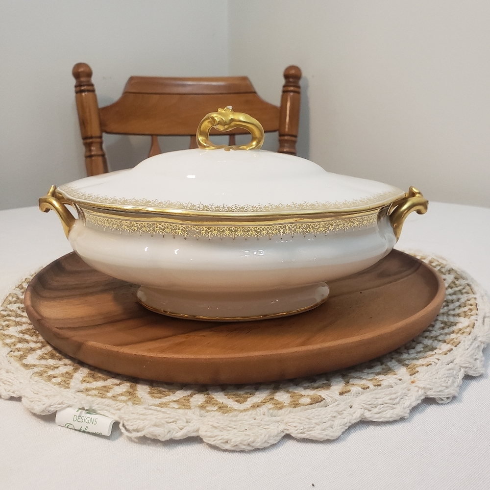Antique L. Bernardaud & Co. Limoges Made in France Gold Vegetable Dish